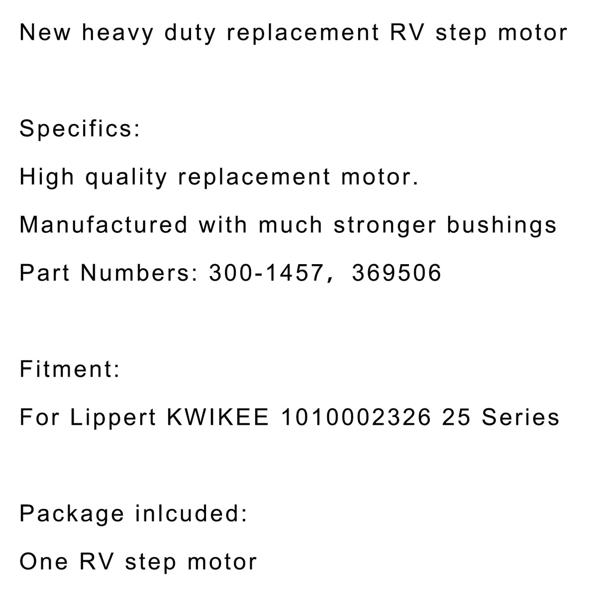 RV Motorhome Power Awning Motor G546