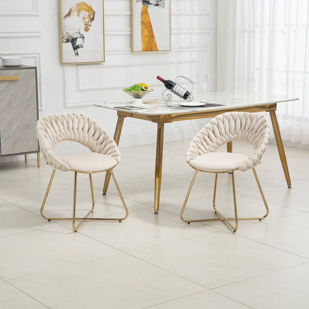 Velvet Accent Chairs Set of 2 with Gold Legs T29865