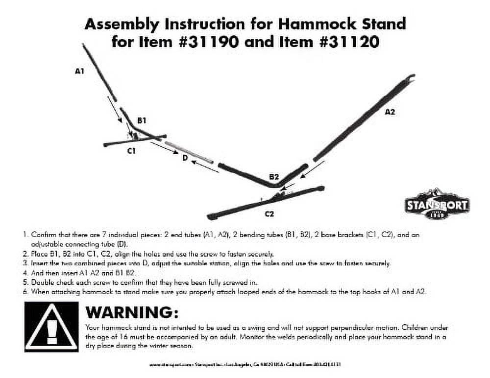 Oversized Single Hammock & Stand Combo H891929