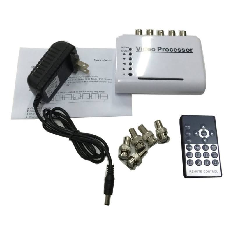 4 Channel CCTV Video Quad Splitter Processor System Kit Switcher O6432