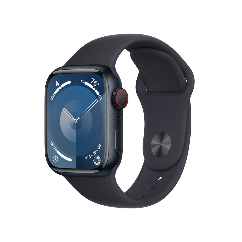 Apple Watch Series 9 GPS + Cellular 41mm Midnight Aluminum Case with Midnight Sport Band - M/L D46366