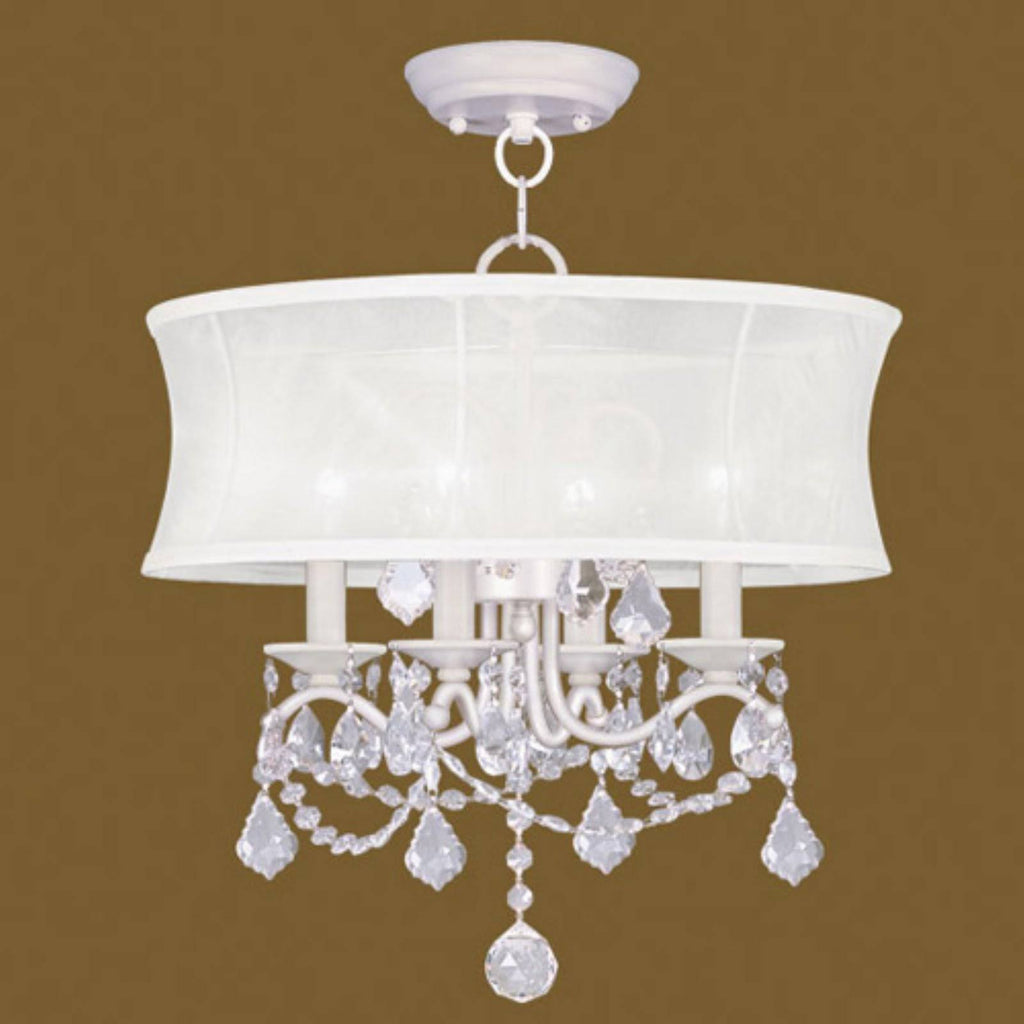 White 4 Light Convertible Chain Hang Ceiling Mount U547