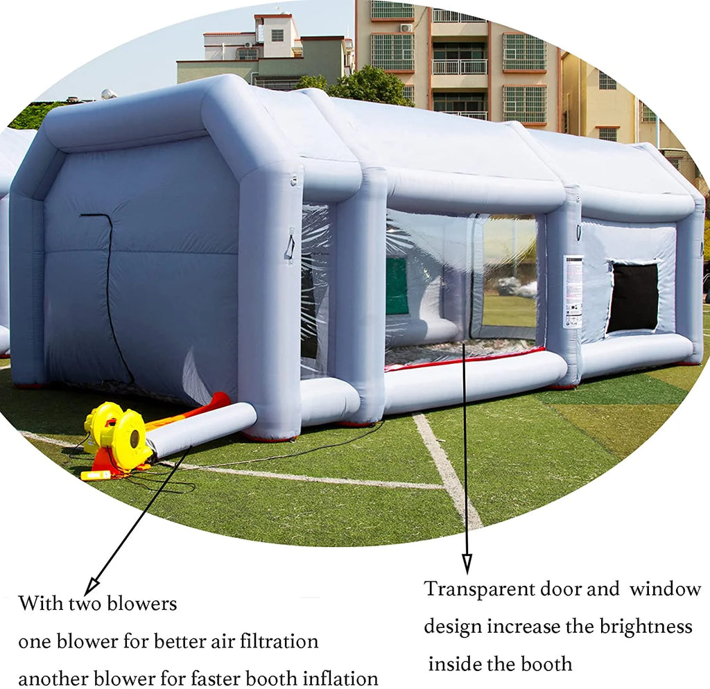 26X15X10Ft Inflatable Paint Booth Tent with Air Filter System and Blower R56331