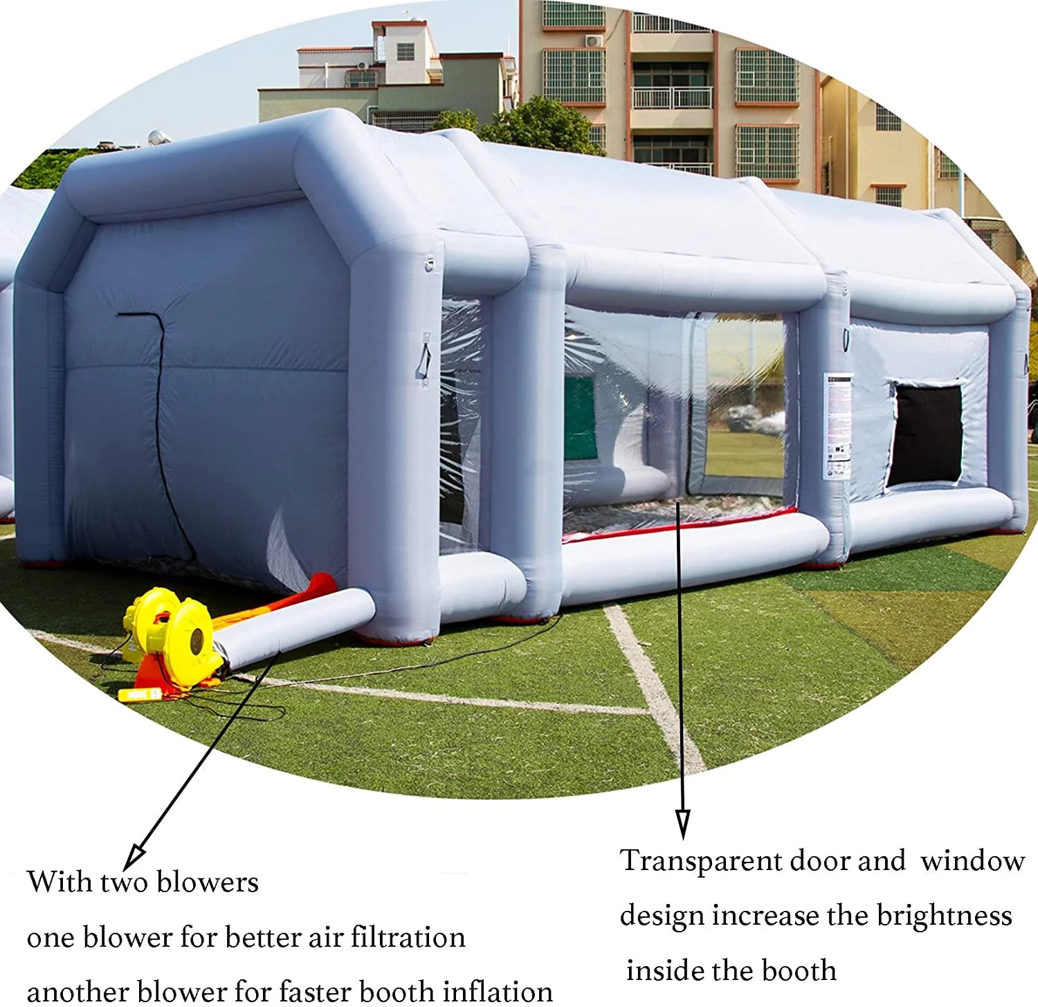 26X15X10Ft Inflatable Paint Booth Tent with Air Filter System and Blower R56331