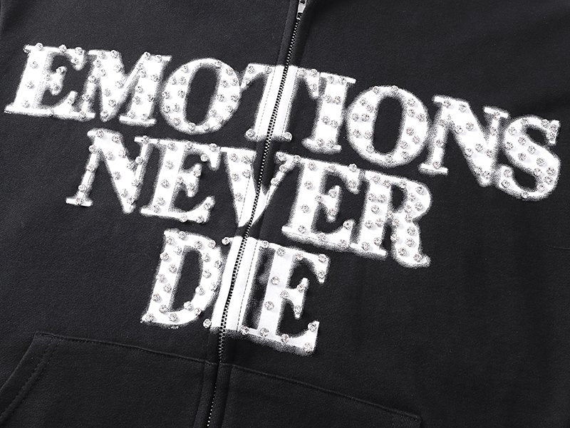 MIXED EMOTION Back Graphic Zip Hoodie