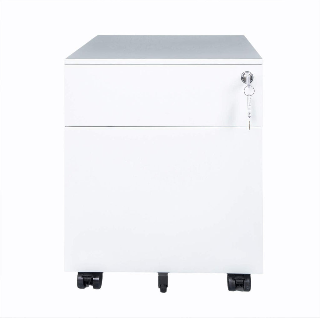 Black Steel File Cabinet 2 Drawer with Lock R7079