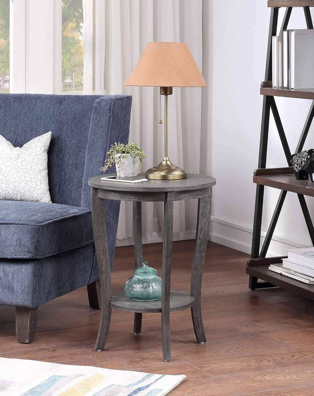 White Round End Table T778143