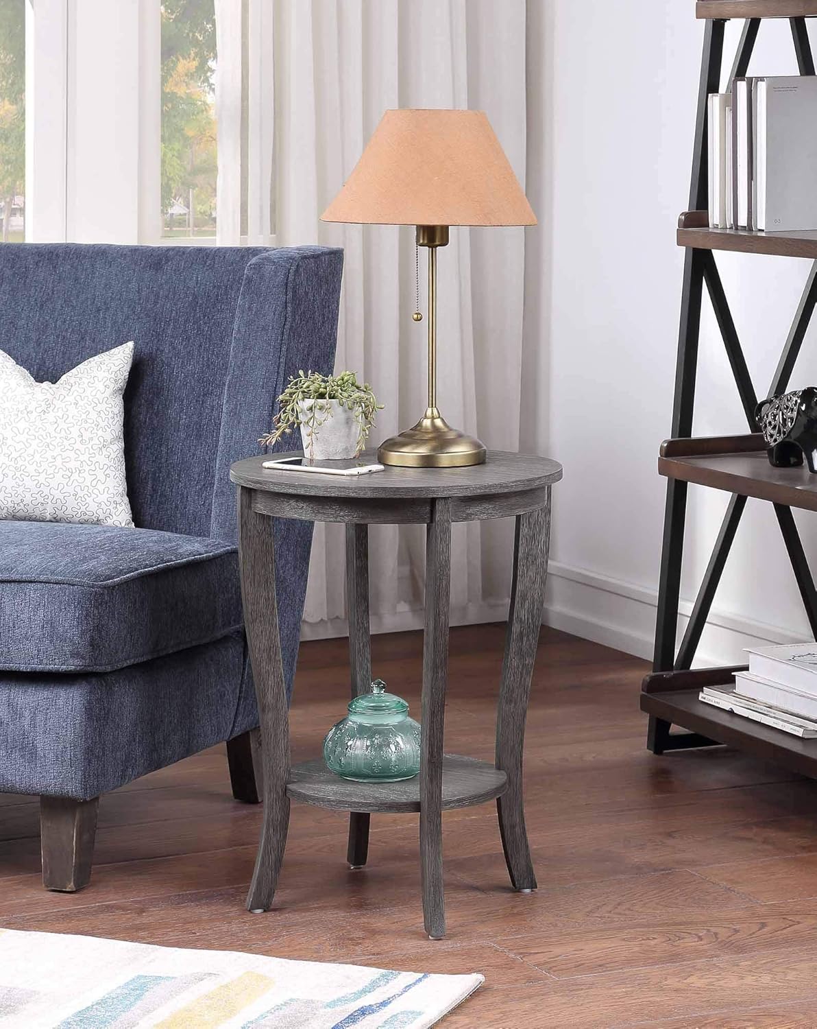 White Round End Table T778143