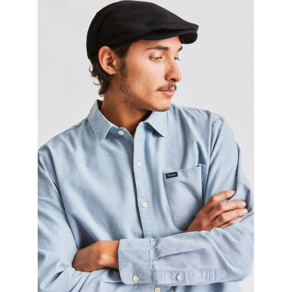 Heather Blue Washed Navy Snap Cap B2123