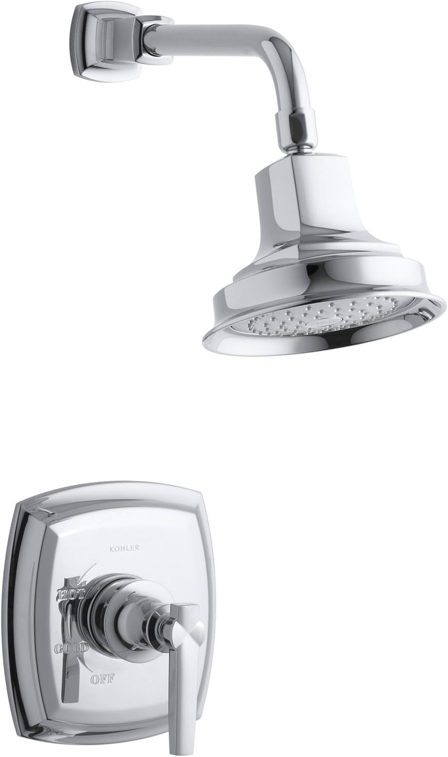 Polished Chrome Shower Valve Trim with Lever Handle and 2.5 gpm Showerhead X392