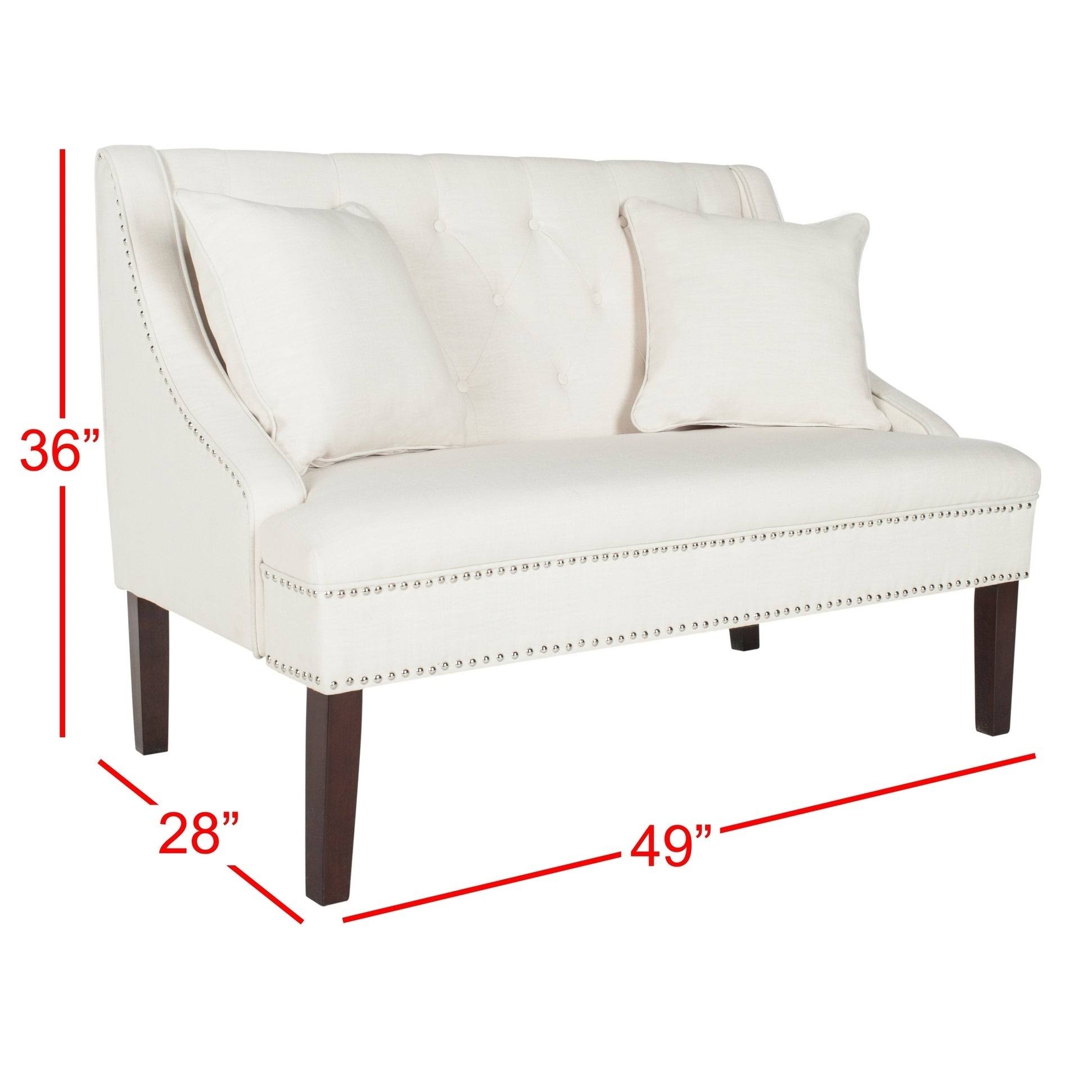 Light Beige Linen Settee M597