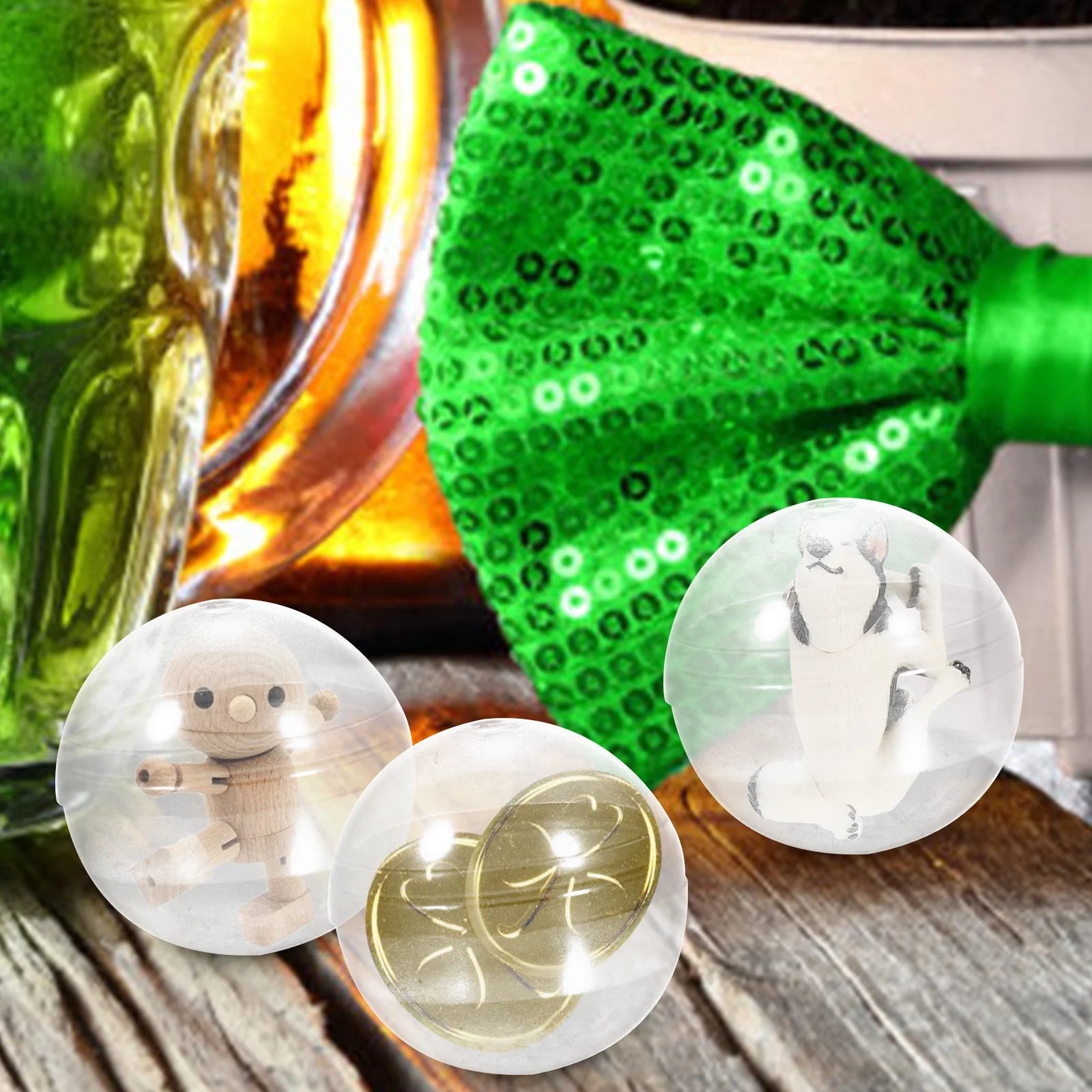 200 pcs Clear Plastic Fillable Balls U683277