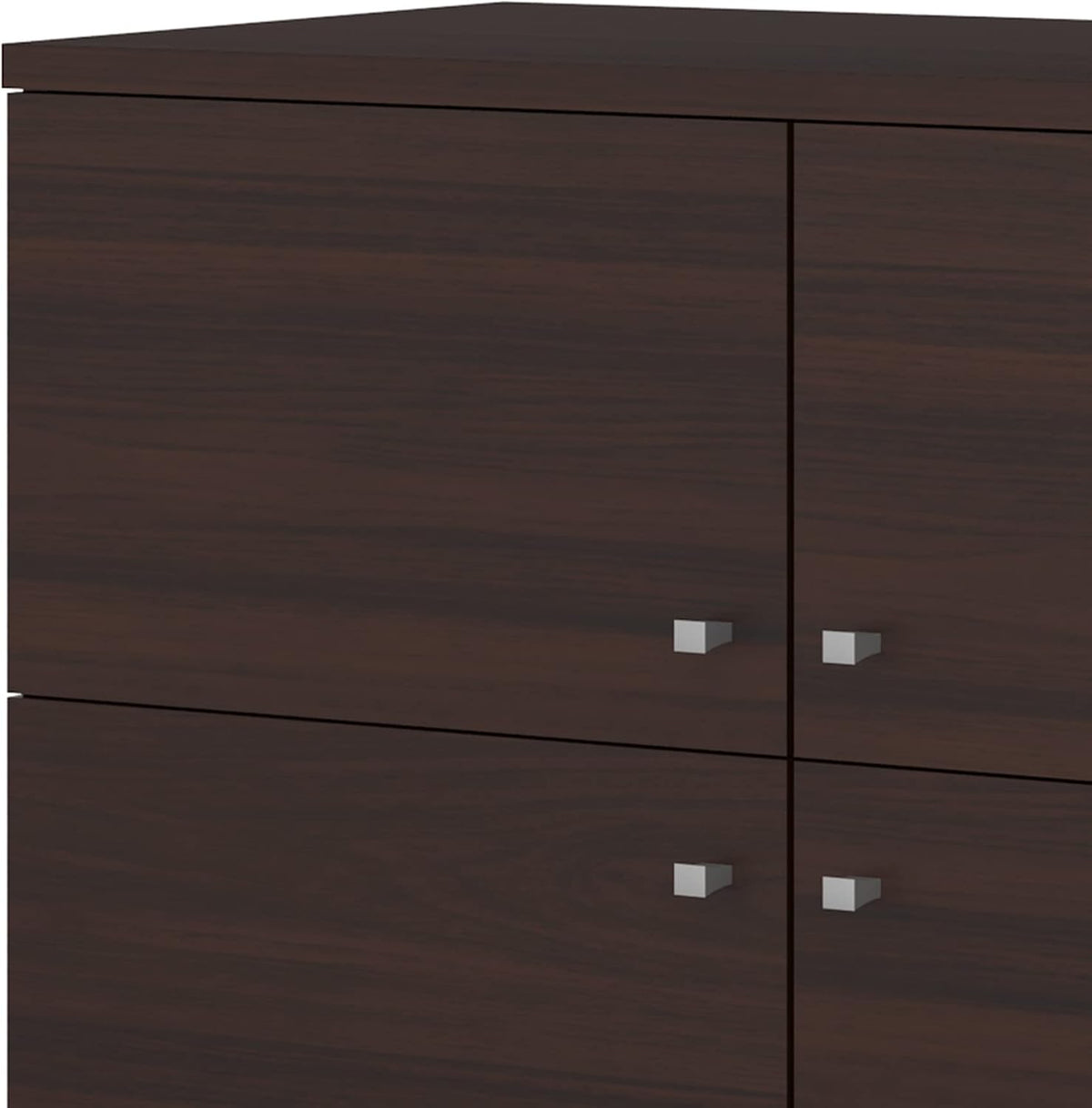 36-Inch Wooden Multipurpose Storage Cabinet with 4-Doors, Dark Brown C89965