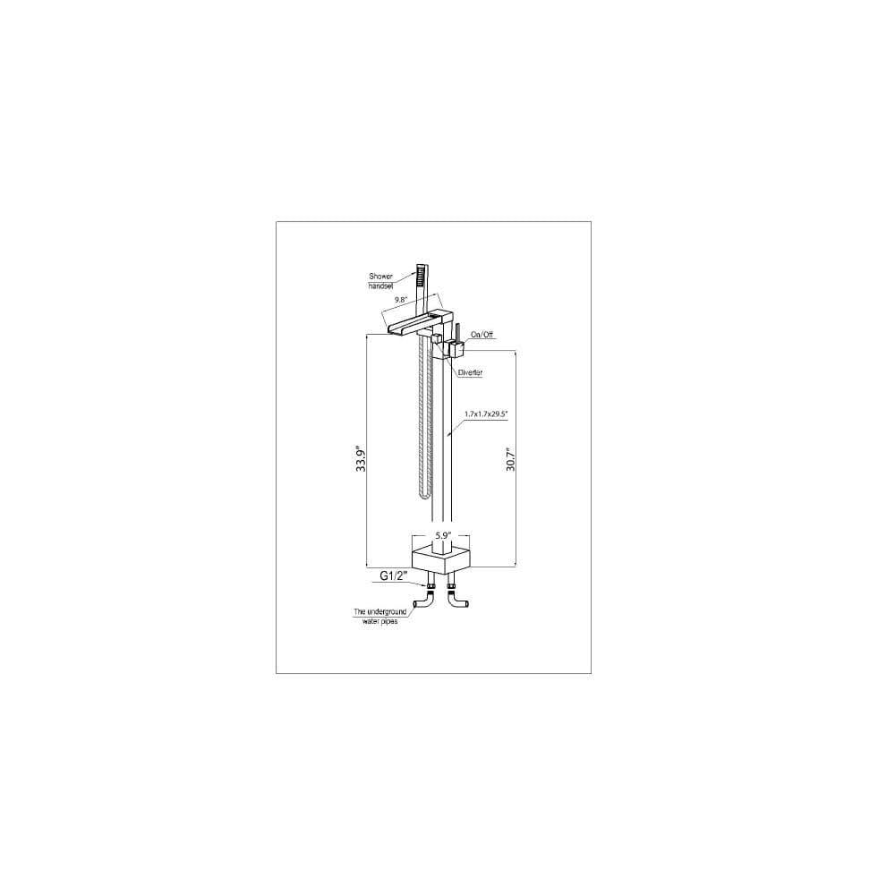 Matte Black Claw Foot Tub Faucet with Hand Shower O360