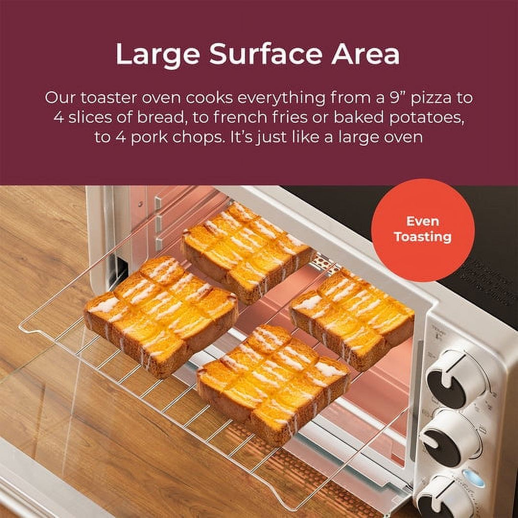 Stainless Steel 4 Slice Toaster Oven with 30 Minute Timer Y98772