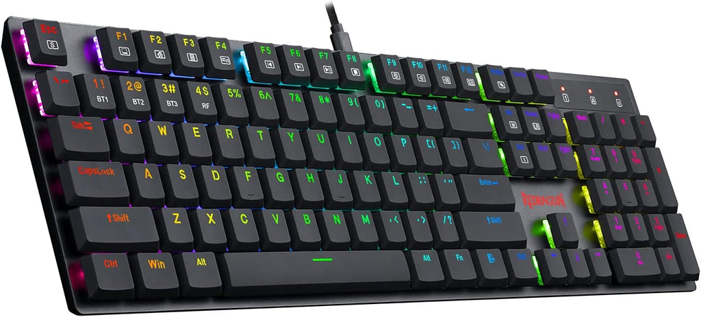 Wireless Bluetooth Mechanical Gaming Keyboard with RGB Backlit Blue Switches H146634