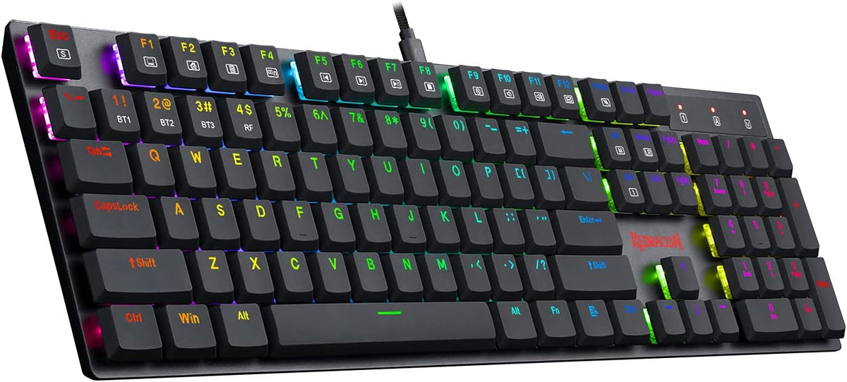 Wireless Bluetooth Mechanical Gaming Keyboard with RGB Backlit Blue Switches H146634