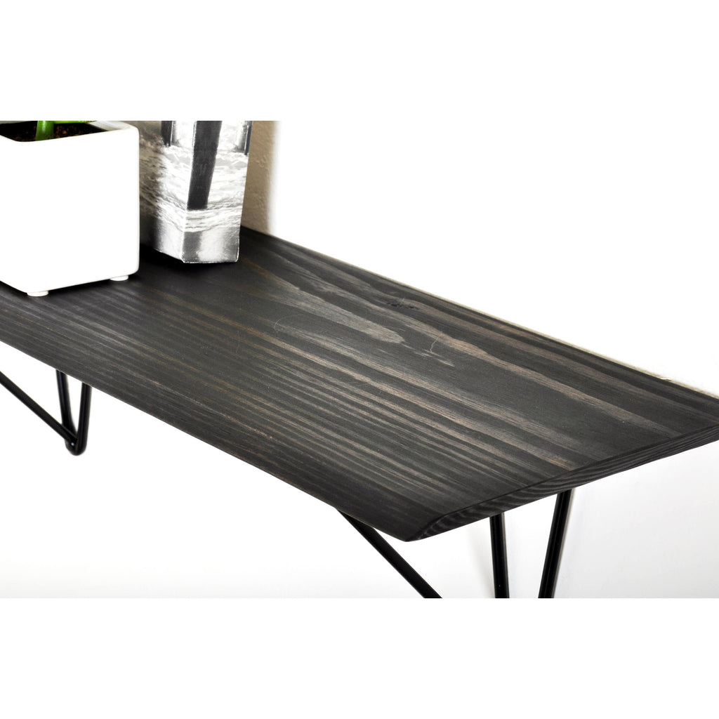 Dark Brown Wood Bracket Shelf J303