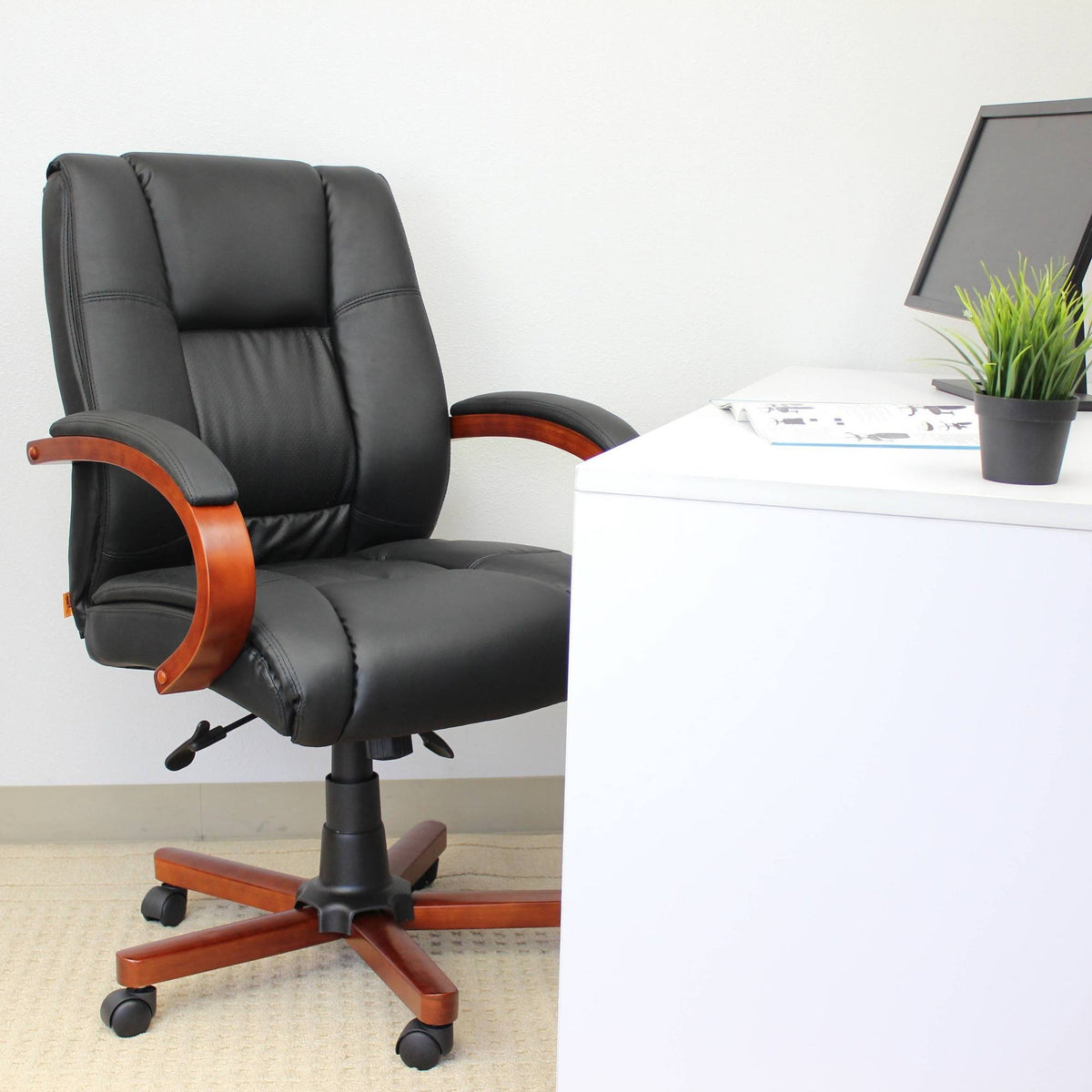 Cherry Mid Back Executive Wood Chair F2364