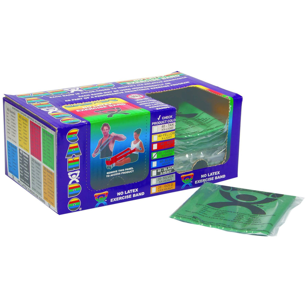 Latex Free Exercise Band Box of 40 4 ft 5-Piece Set P916