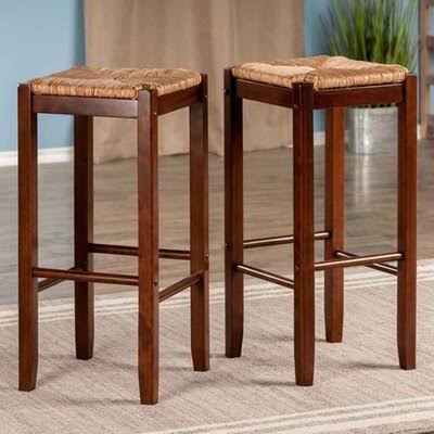 Solid Wood Bar Stool Sand Stable Seat Height 29” P697847