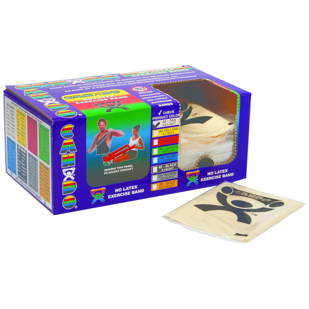 Latex Free Exercise Band Box of 40 4 ft 5-Piece Set P916