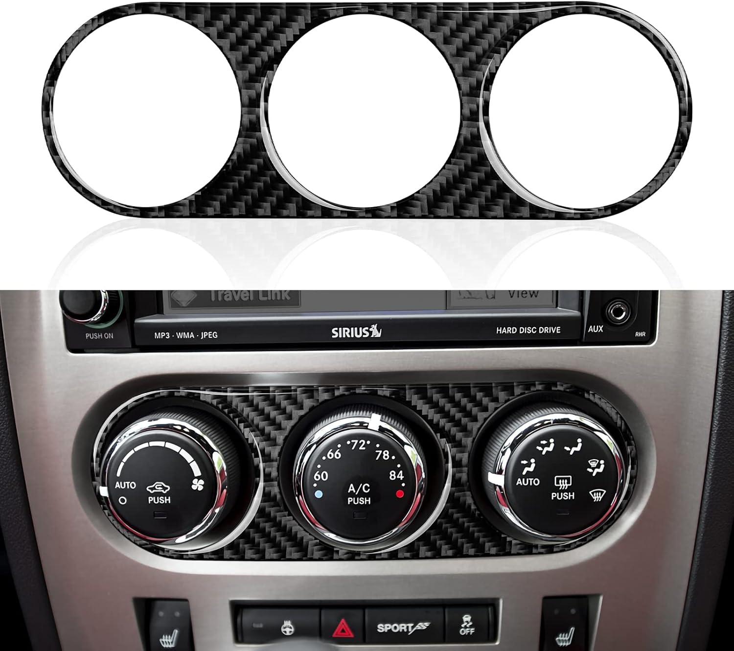 Carbon Fiber Center Console Dashboard Sticker Interior Trim Cover, Pack of 2 K557569
