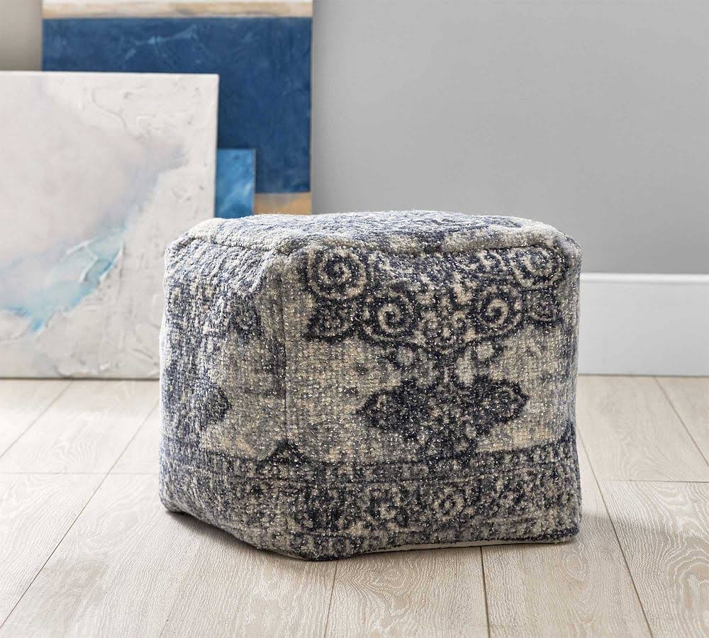 Scroll Printed Pouf S24375