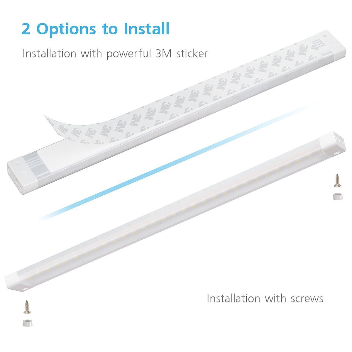 White Finish 3 12 inch Panels LED Dimmable Under Cabinet Lighting O128