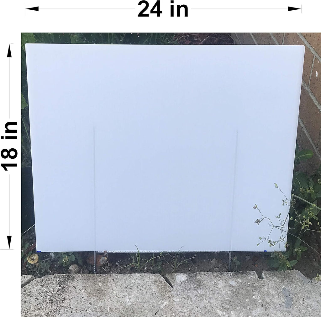 30 Pc White Blank Yard Signs with Metal Stakes O45696