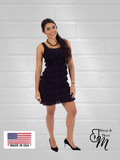 Ruffle Dress Sleeveless Knee length C915