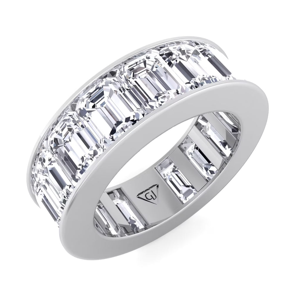 Channel Set Emerald Cut Diamond Eternity Band F20190