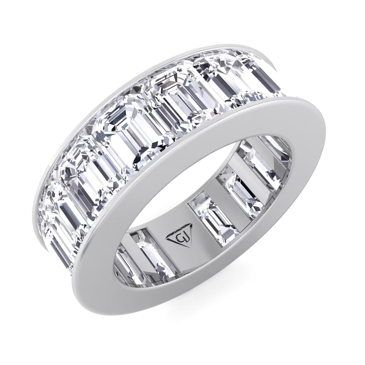 Channel Set Emerald Cut Diamond Eternity Band F20190