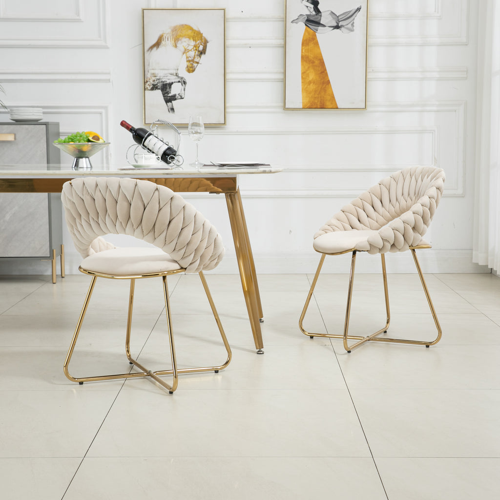 Velvet Accent Chairs Set of 2 with Gold Legs T29865