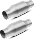 2-Pack Universal Catalytic Converter, 2.5 Inlet/Outlet, Stainless Steel Shell S932