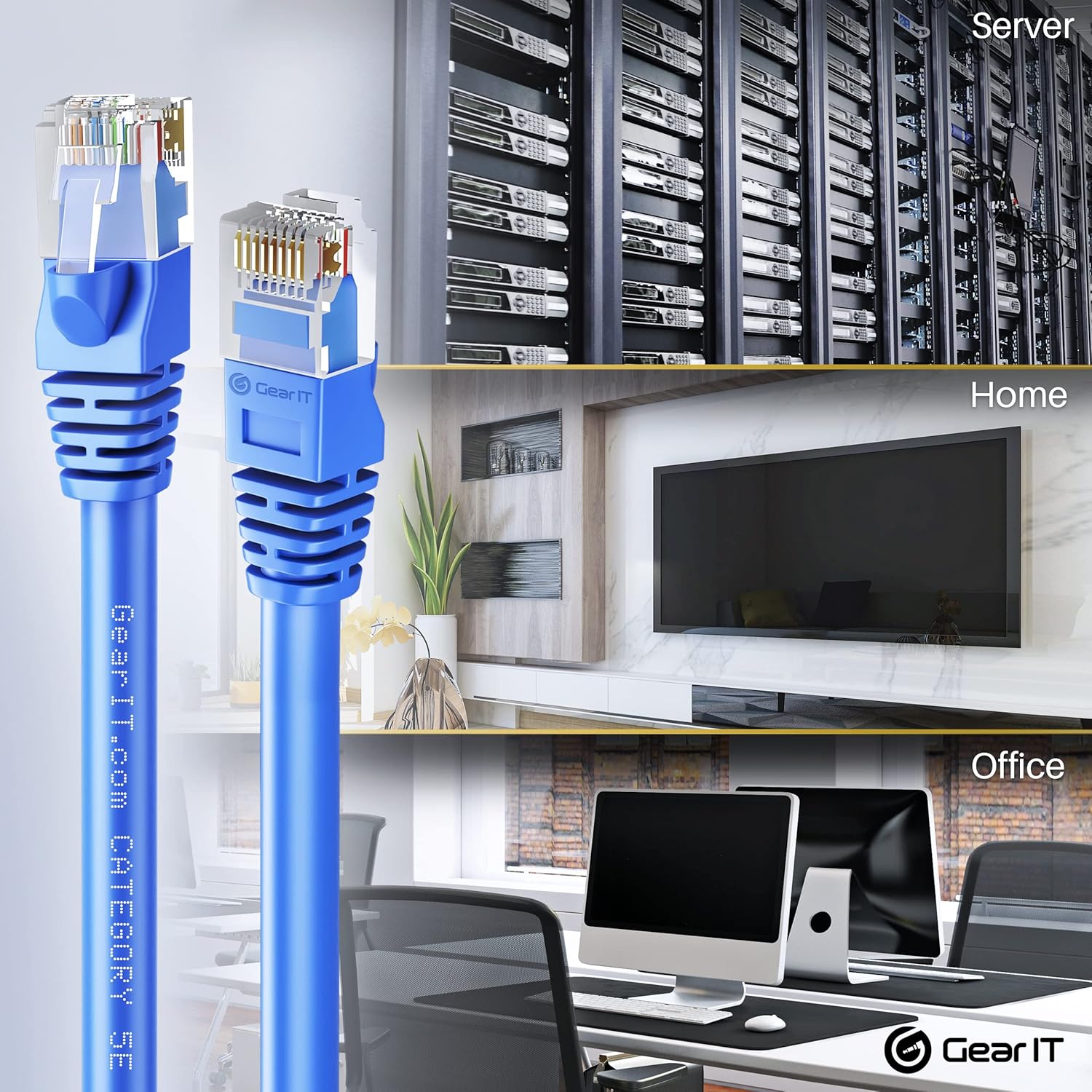100-Pack Blue Cat5e Ethernet Patch Cable 1 Foot I529774