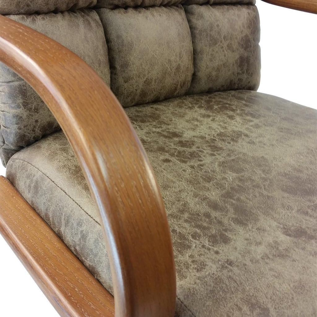 Rawhide Microsuede Swivel Tilt Caster Arm Chair Q573309