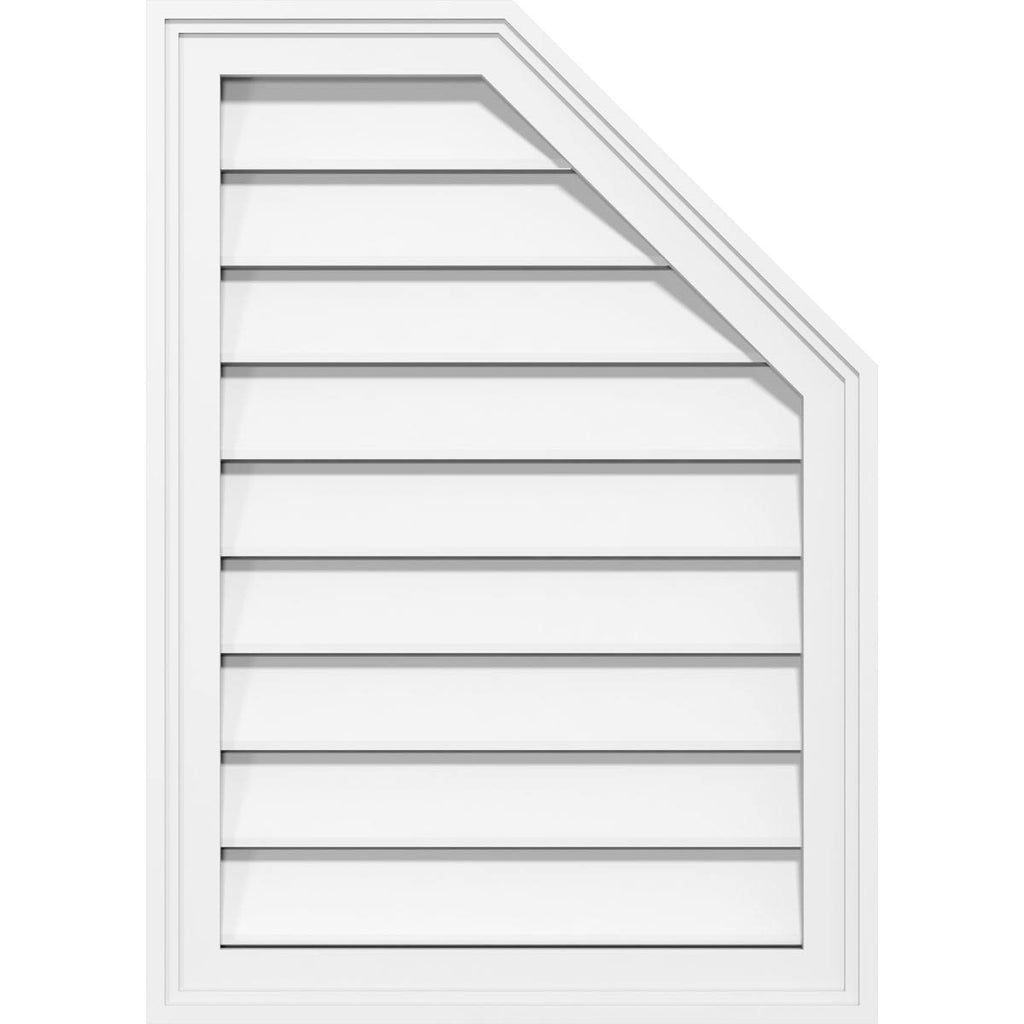Half Octagon Top Right Surface Mount PVC Gable Vent I888901
