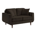 Chocolate Velvet Wood Loveseat I1088