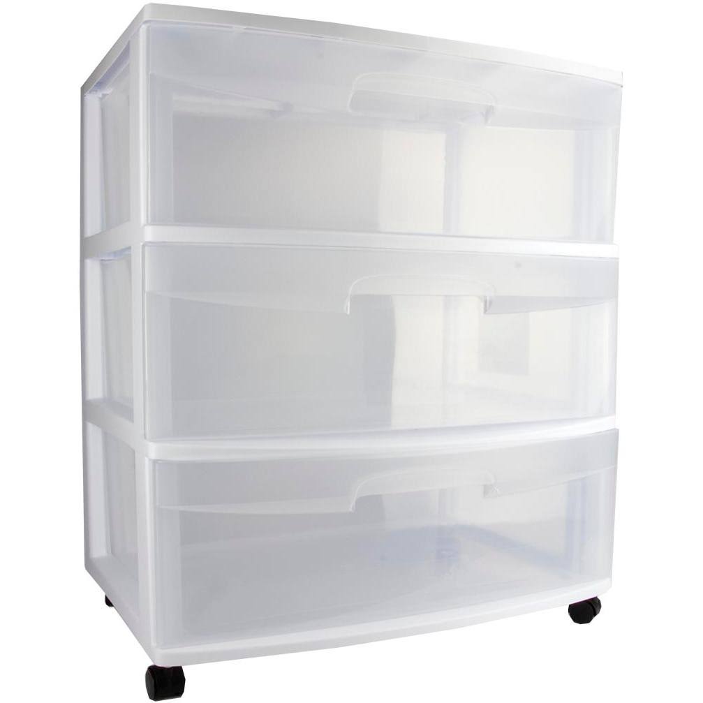 3 Drawer Wide Storage Cart with Caster (12 Pack) Y2372