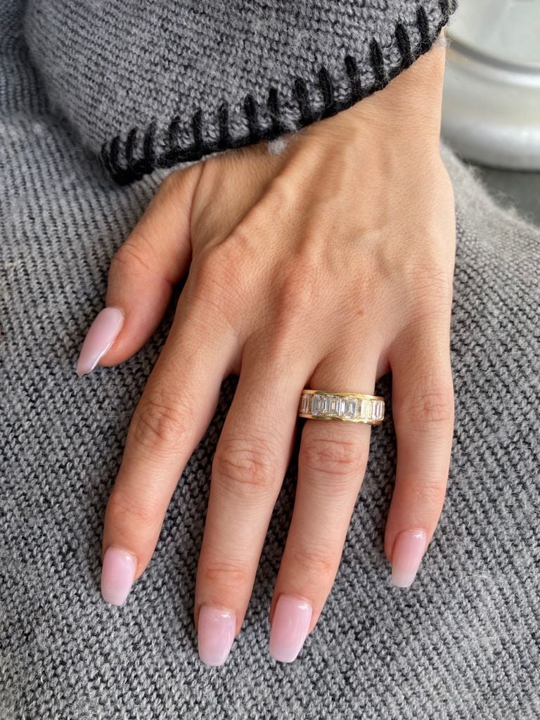 Channel Set Emerald Cut Diamond Eternity Band F20190