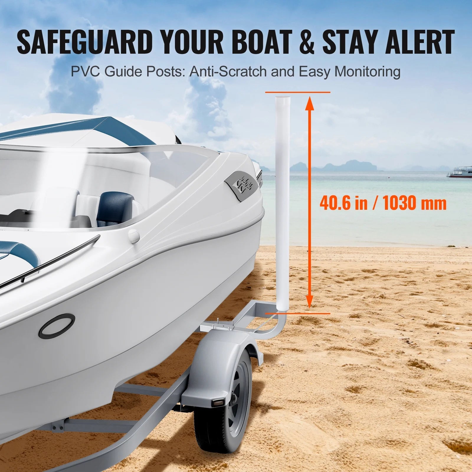 48” Galvanized Boat Trailer Guide on PVC Poles P2227