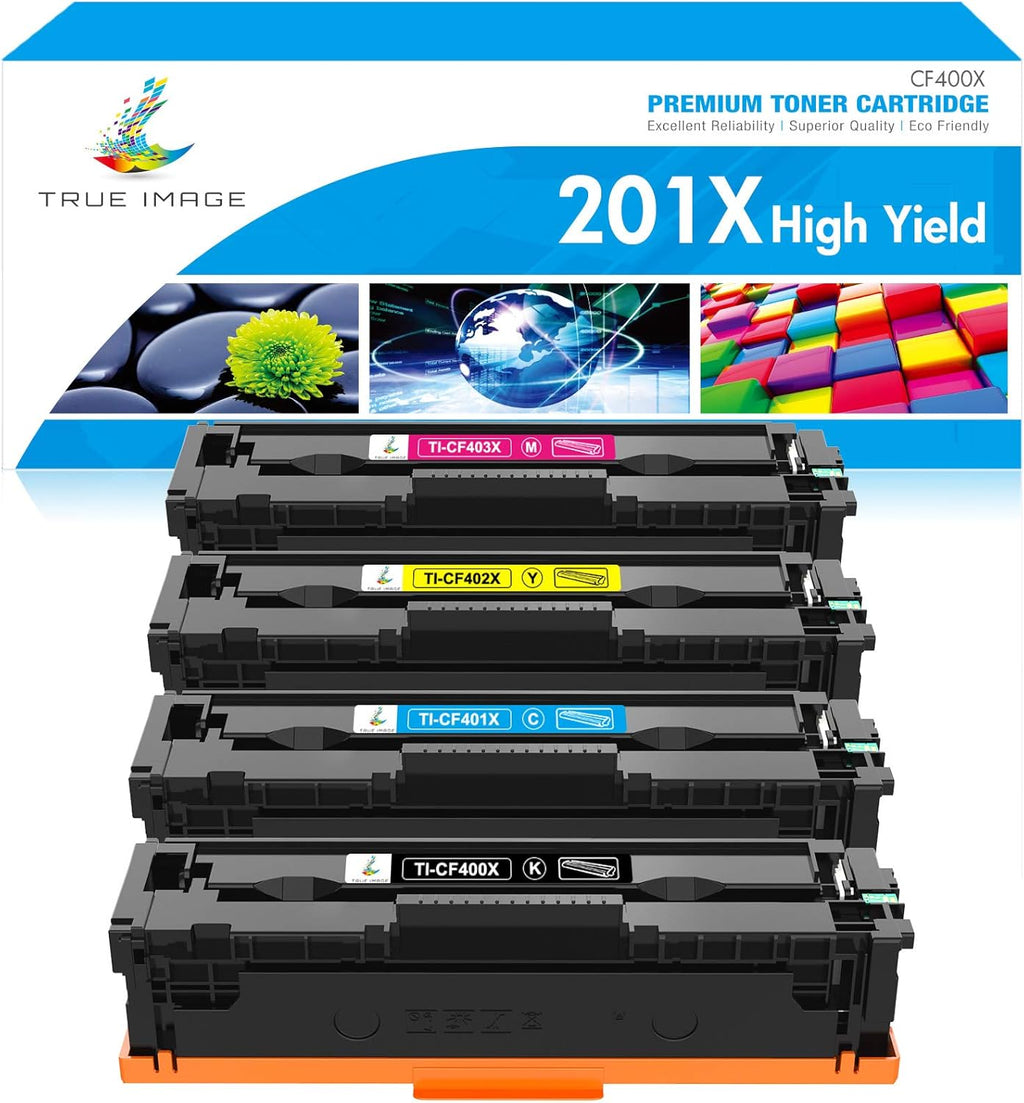 4-Pack Toner Cartridge for HP 201A 201X CF400X CF400A Color Pro MFP M277dw M252dw M277c6 CF401X CF402X CF403X M252 M277 Printer (Black Cyan Yellow Magenta) U7513