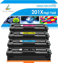 4-Pack Toner Cartridge for HP 201A 201X CF400X CF400A Color Pro MFP M277dw M252dw M277c6 CF401X CF402X CF403X M252 M277 Printer (Black Cyan Yellow Magenta) U7513