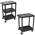 Black 3 Shelves Multipurpose Utility Cart Pack of 2 B45125