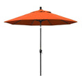 9 ft. Stone Black Aluminum Push Button Tilt Crank Lift Market Patio Umbrella L4430