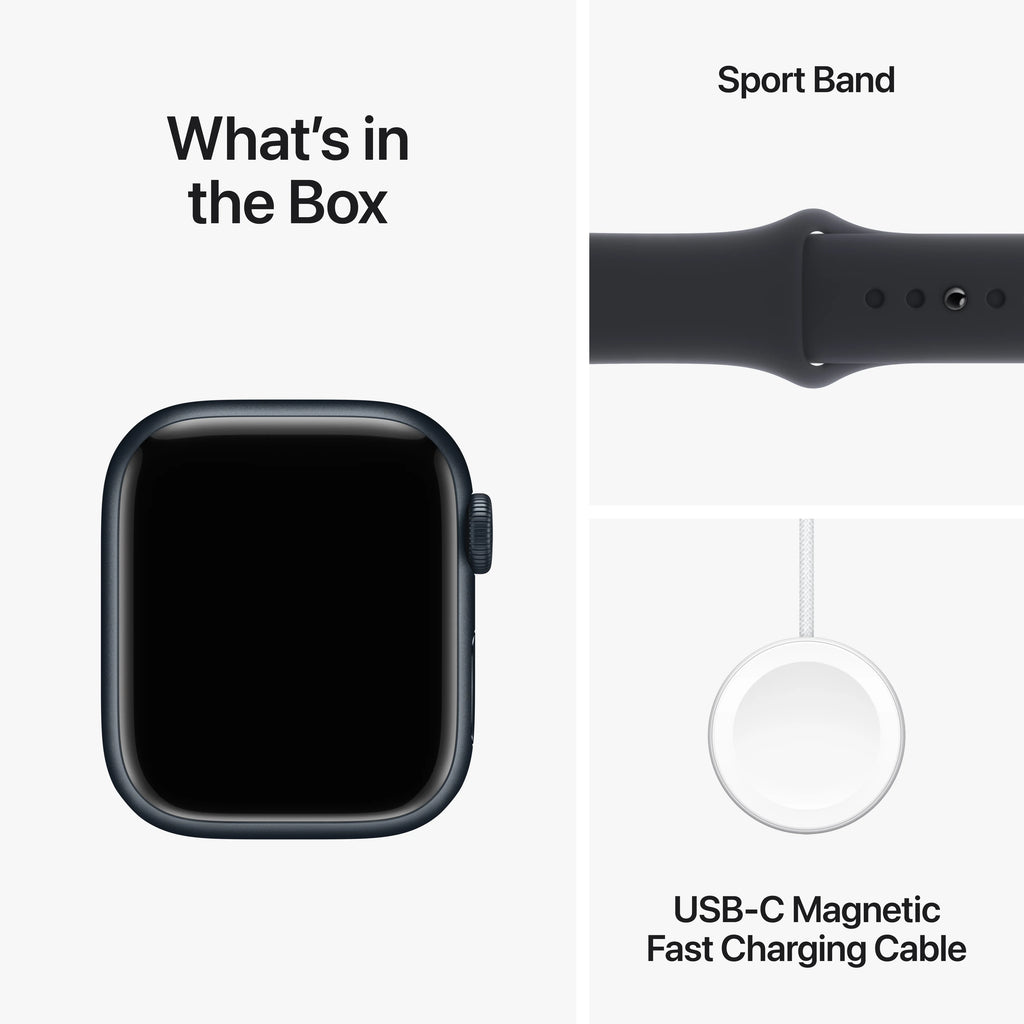 Apple Watch Series 9 GPS + Cellular 41mm Midnight Aluminum Case with Midnight Sport Band - M/L D46366
