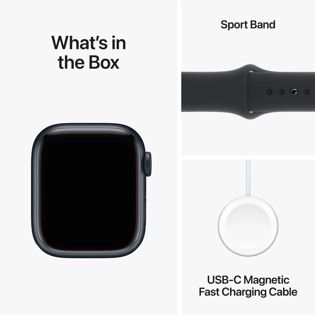 Apple Watch Series 9 GPS + Cellular 41mm Midnight Aluminum Case with Midnight Sport Band - M/L D46366