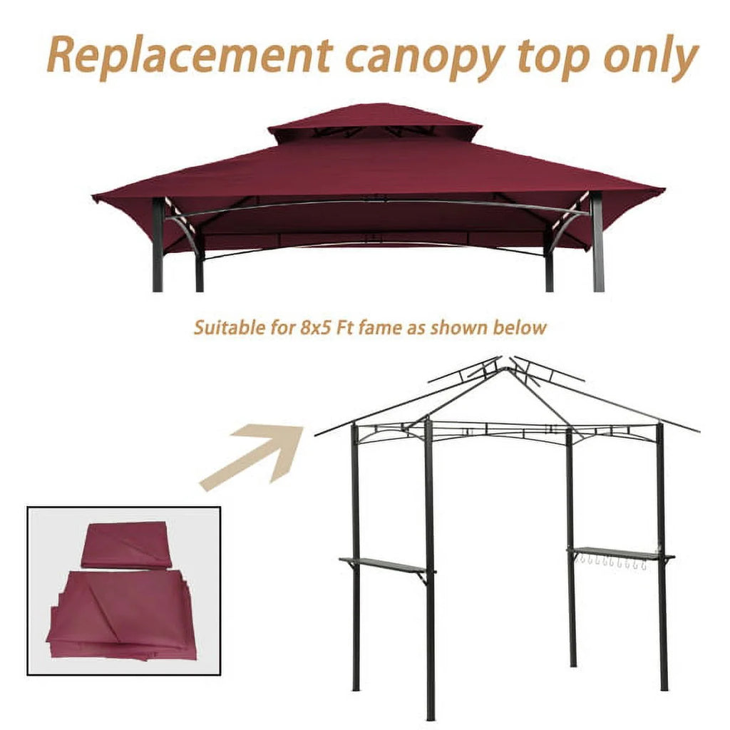 Burgundy Double Tiered Grill Gazebo Replacement Canopy R808381