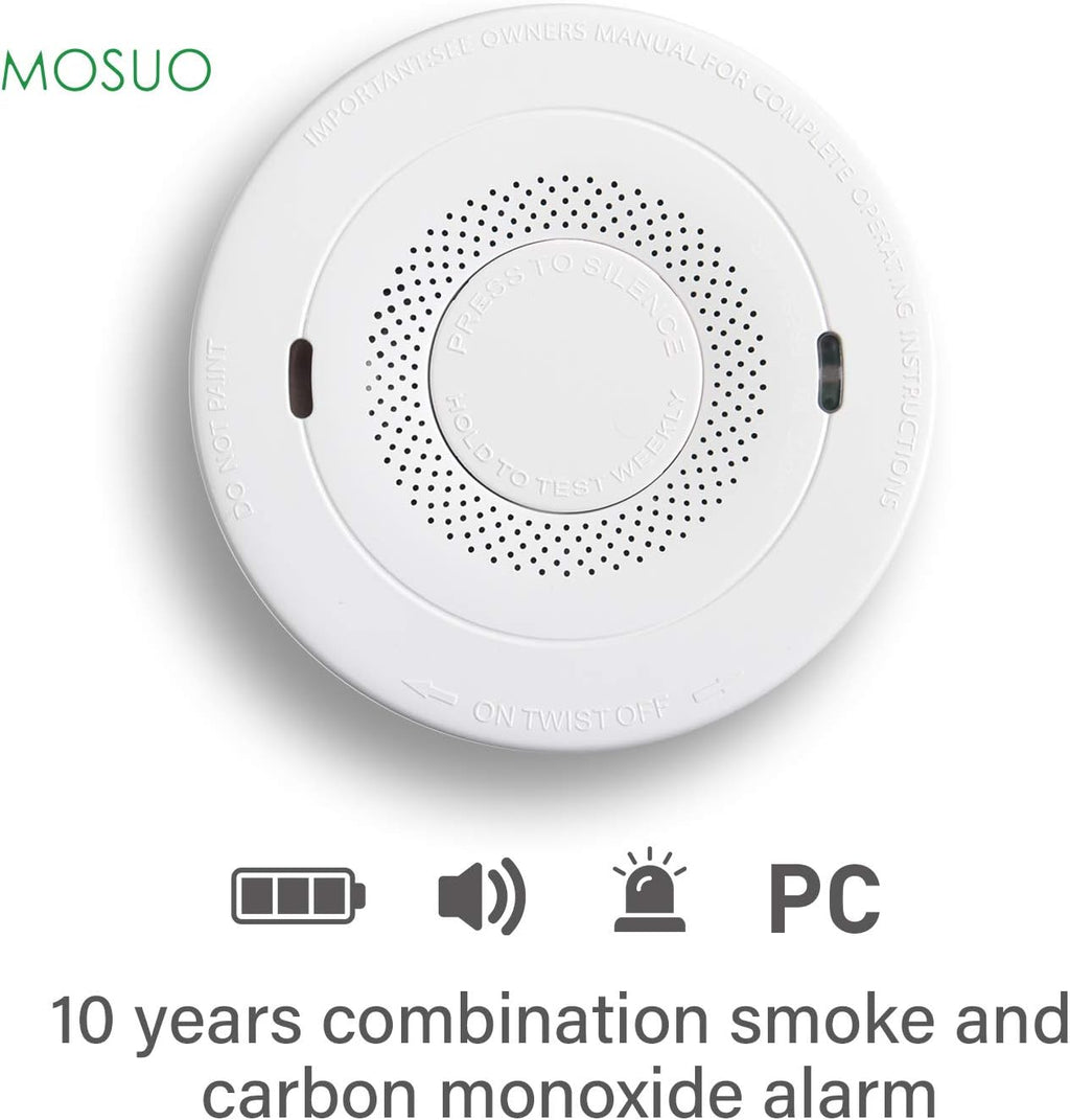 Dual Sensor Smoke and Carbon Monoxide Detector Alarm, 10-Year Battery, Pack of 2 C272